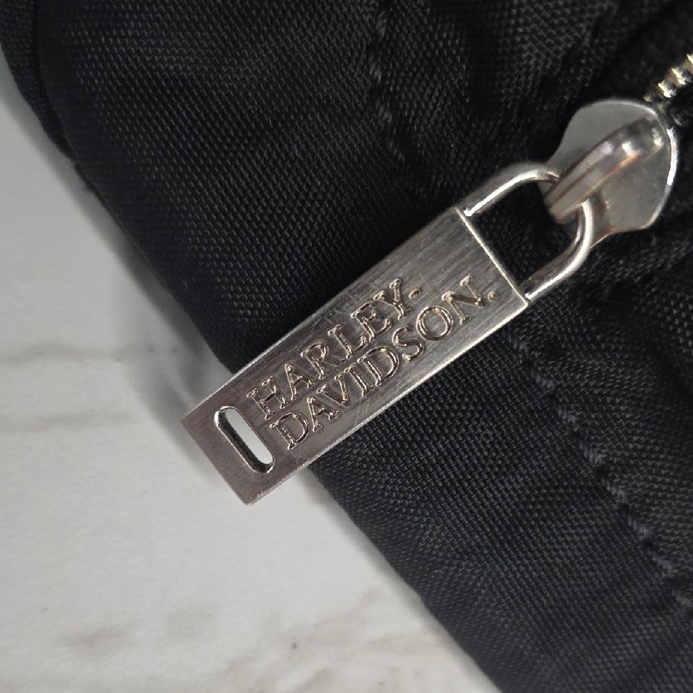 Harley-Davidson Black Nylon Messenger Bag with Silver Hardware - Picture 6 of 15